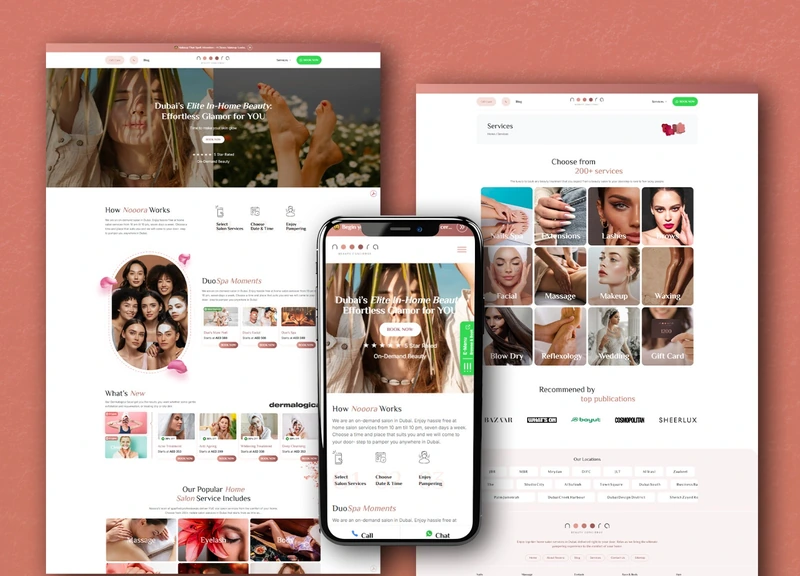 Nooora Beauty website portfolio