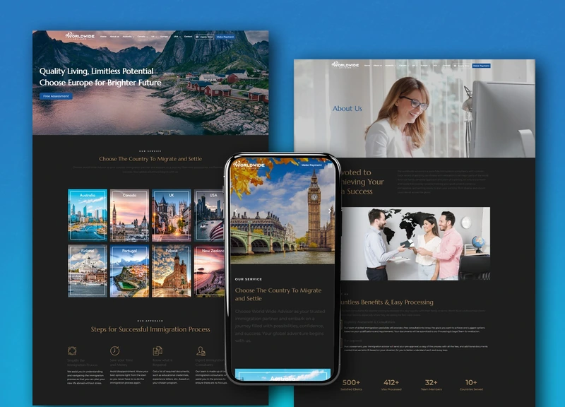 World Wide immigration website portfolio